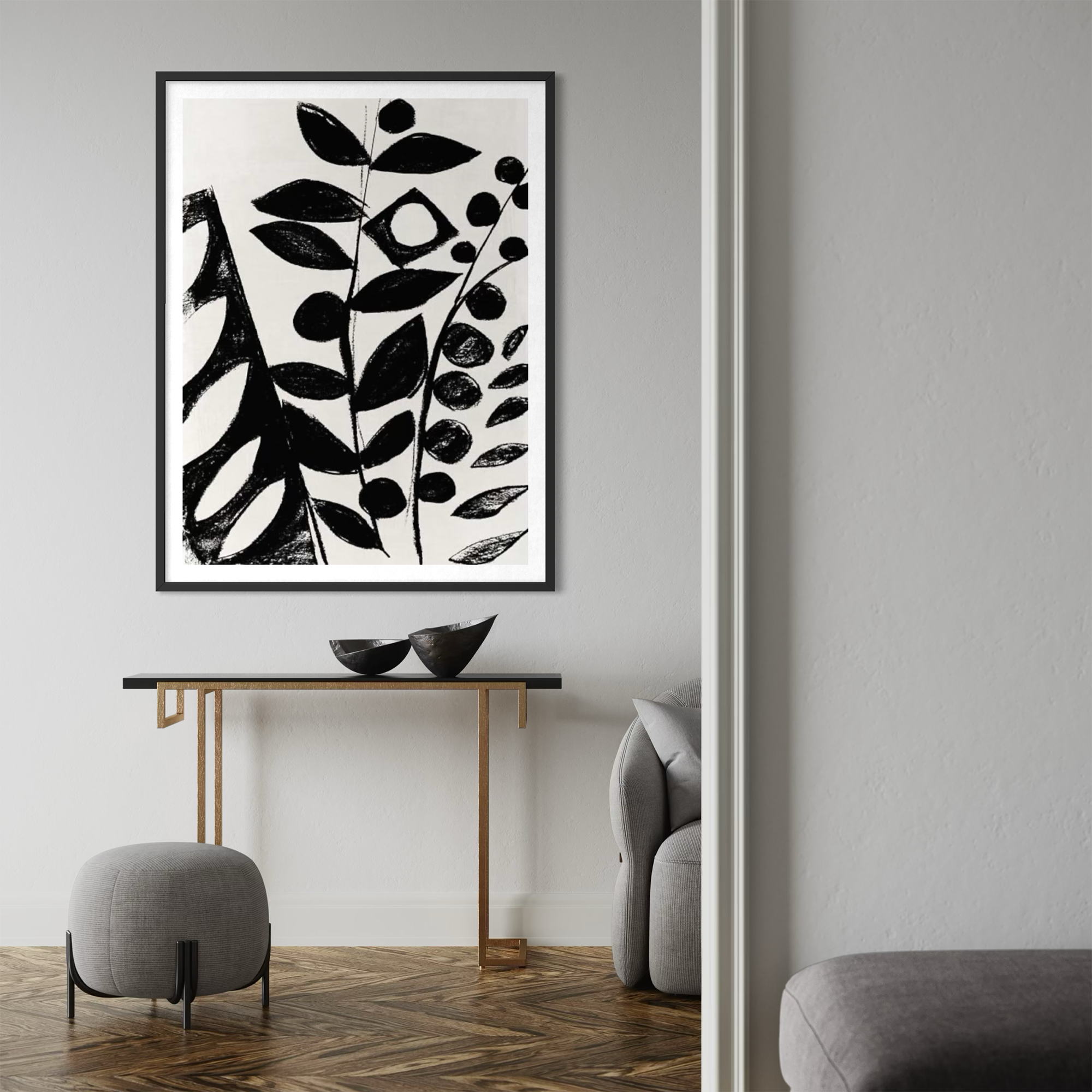 Monochrome Botanical Patterns I