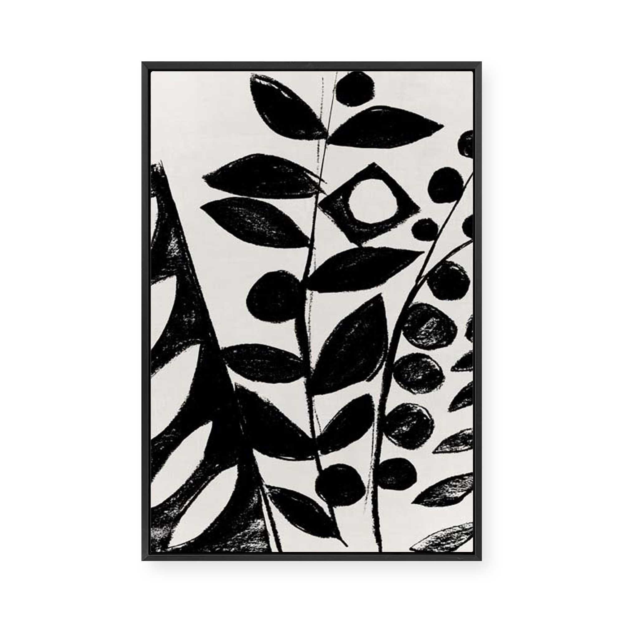 Monochrome Botanical Patterns I | Framed Canvas
