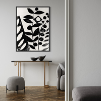 Monochrome Botanical Patterns I | Framed Canvas