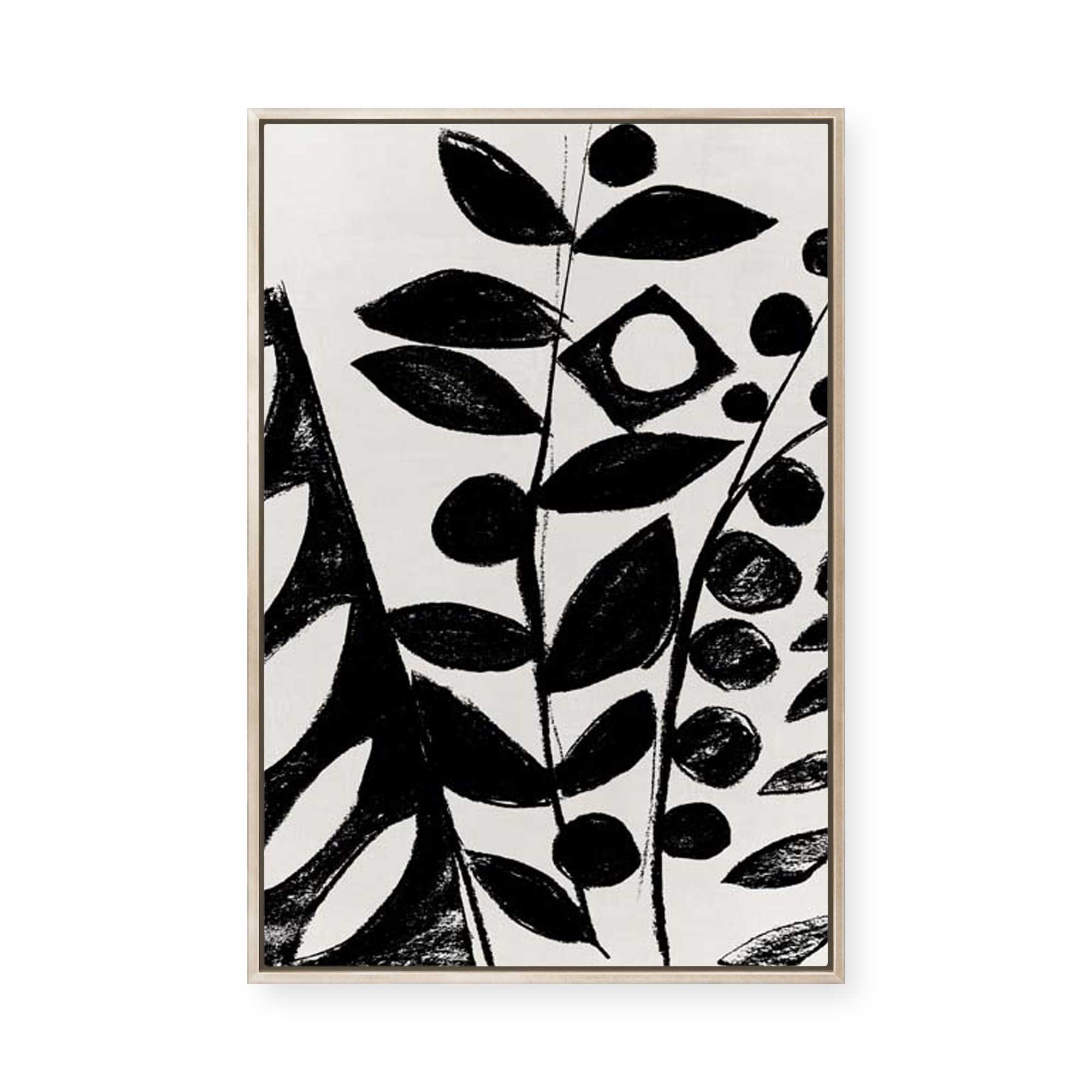 Monochrome Botanical Patterns I | Framed Canvas