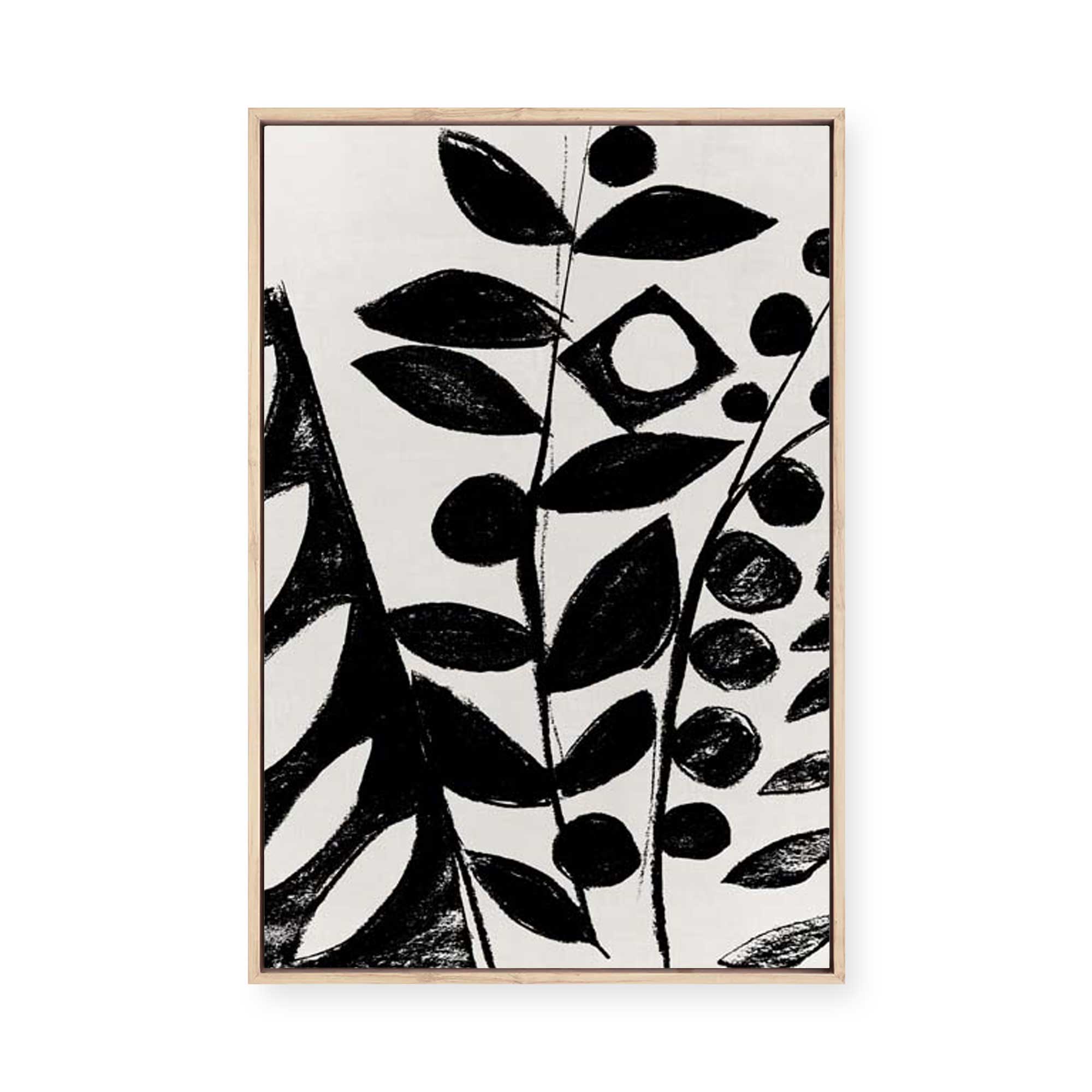 Monochrome Botanical Patterns I | Framed Canvas