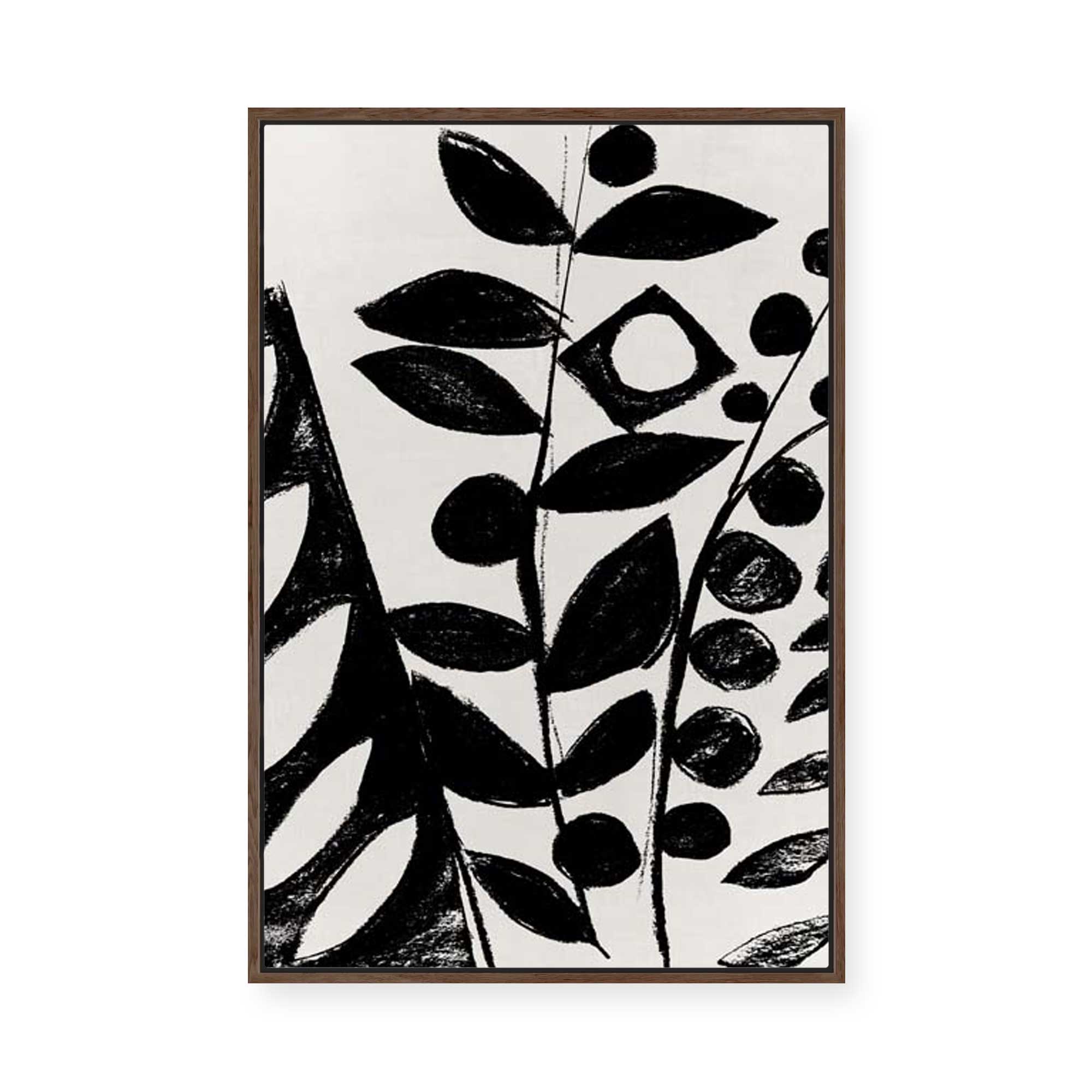 Monochrome Botanical Patterns I | Framed Canvas