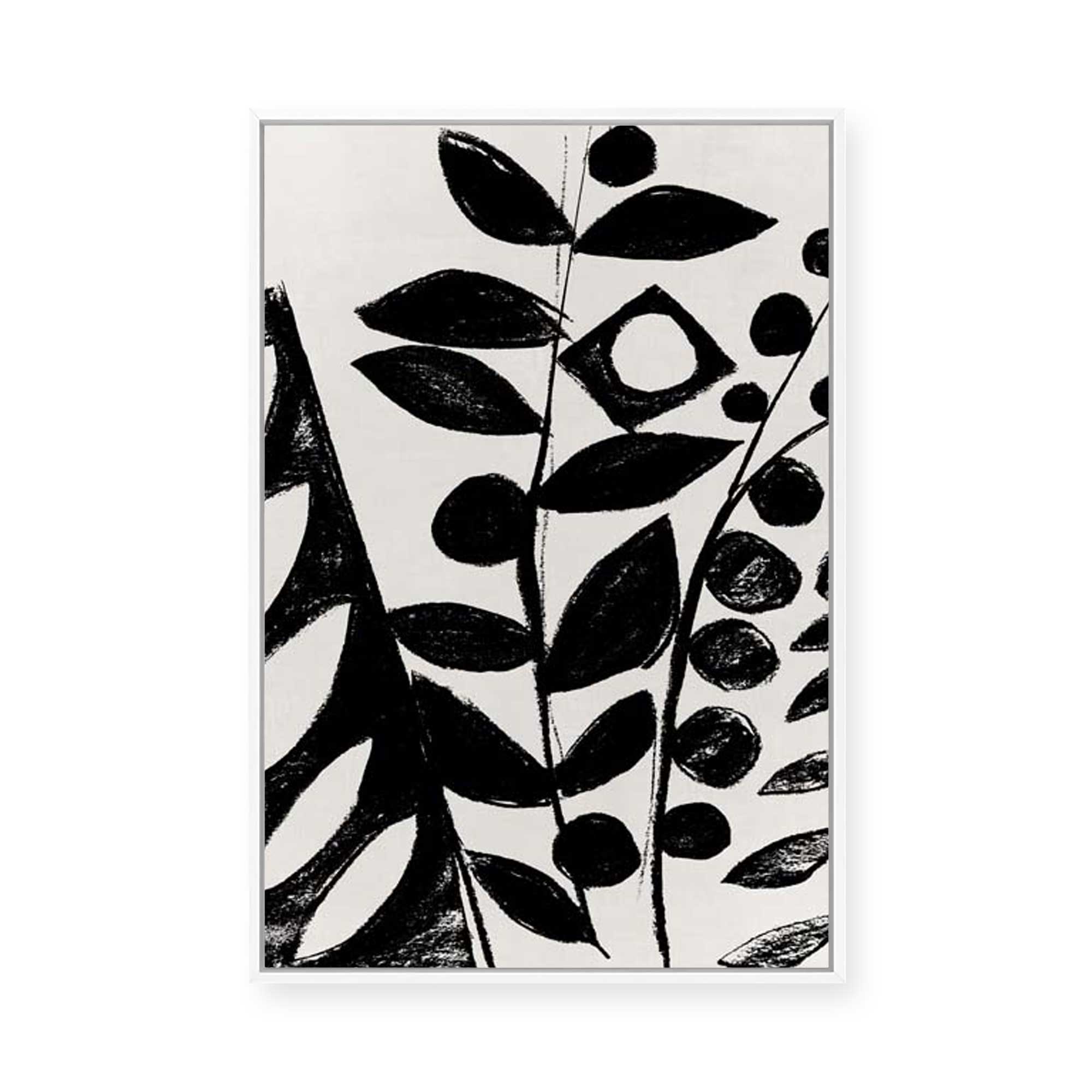 Monochrome Botanical Patterns I | Framed Canvas