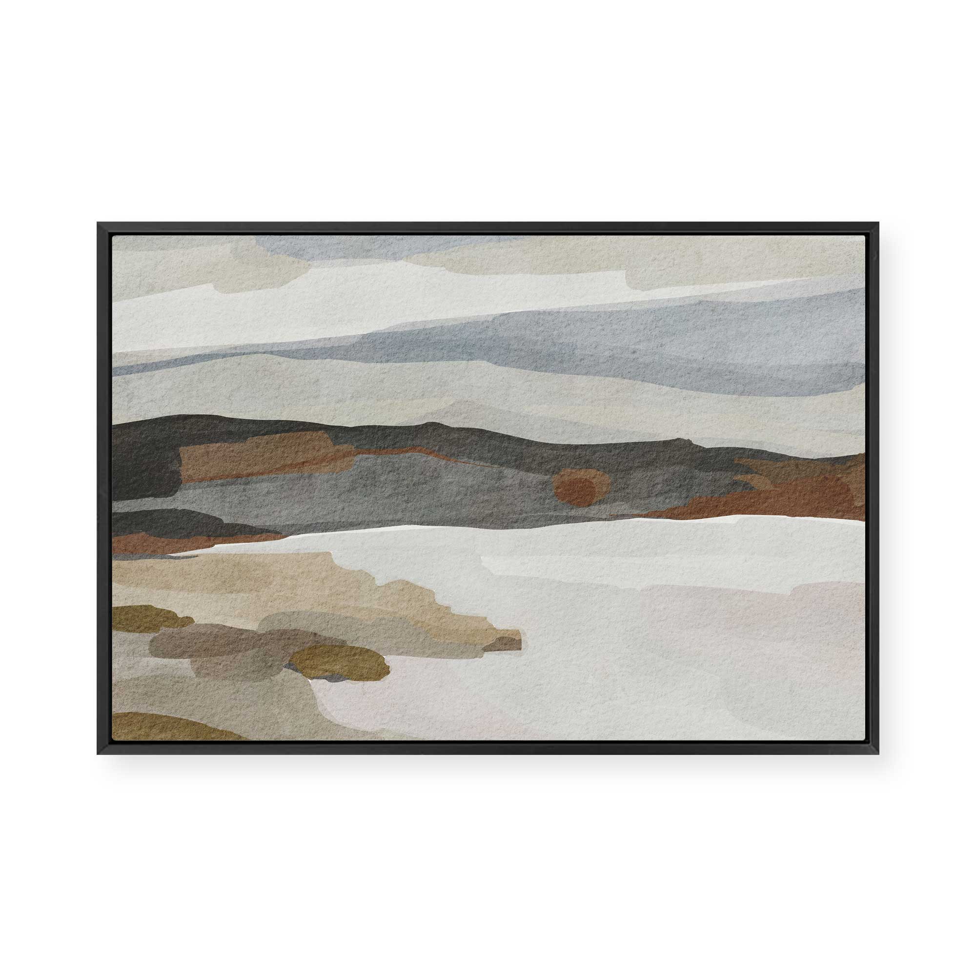 Monochrome Abstract Landscape | Framed Canvas