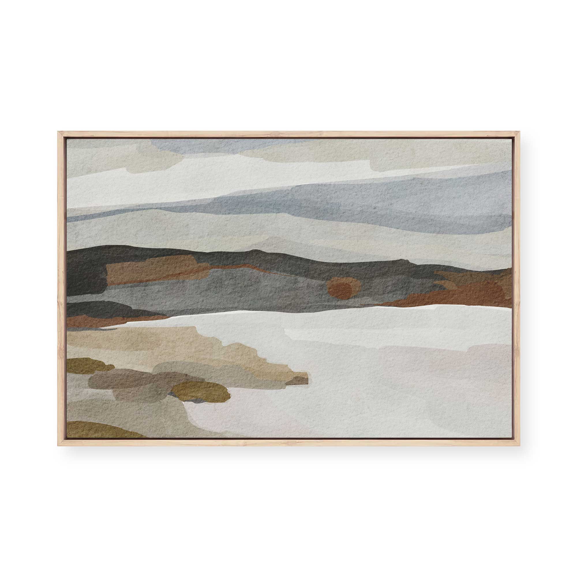 Monochrome Abstract Landscape | Framed Canvas