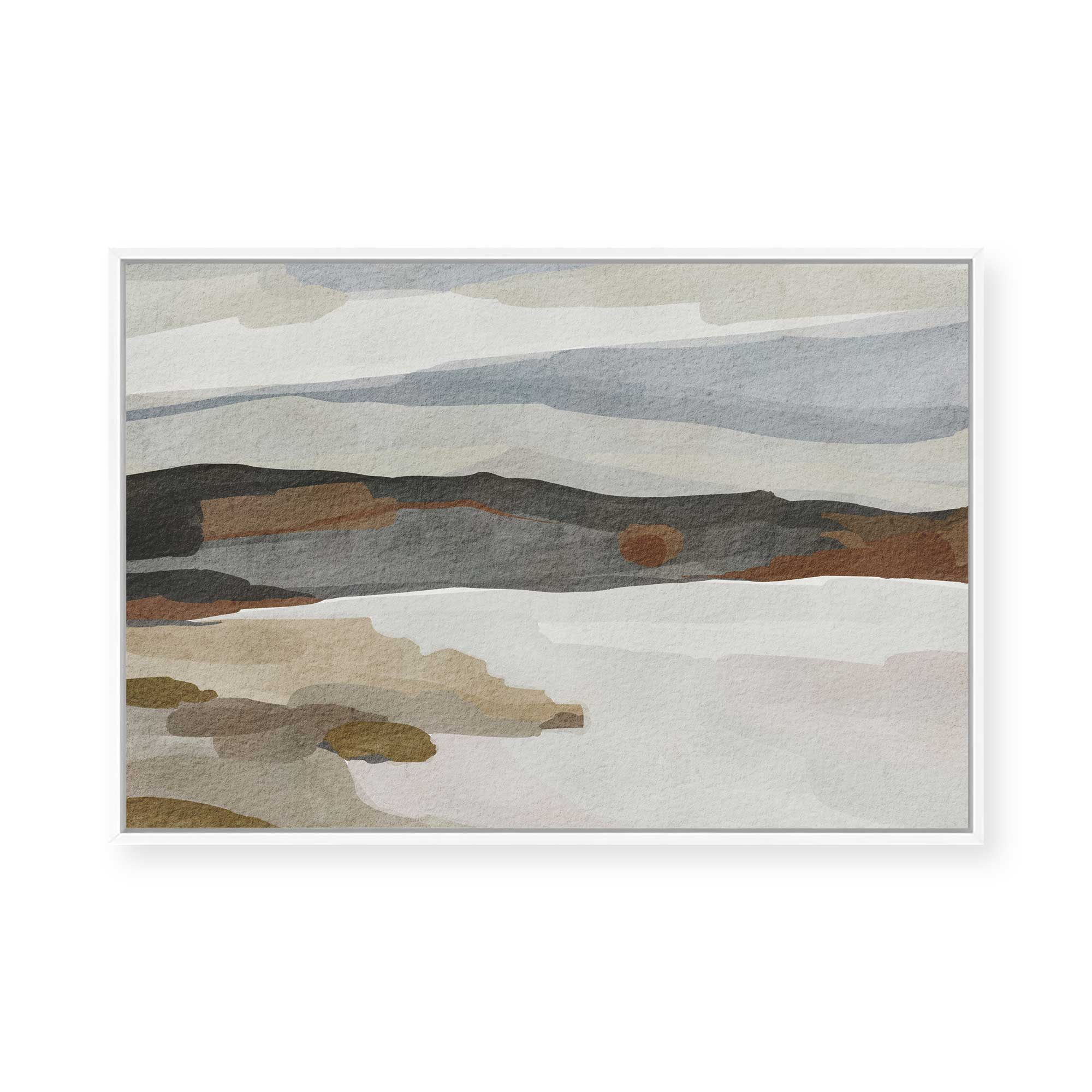 Monochrome Abstract Landscape | Framed Canvas