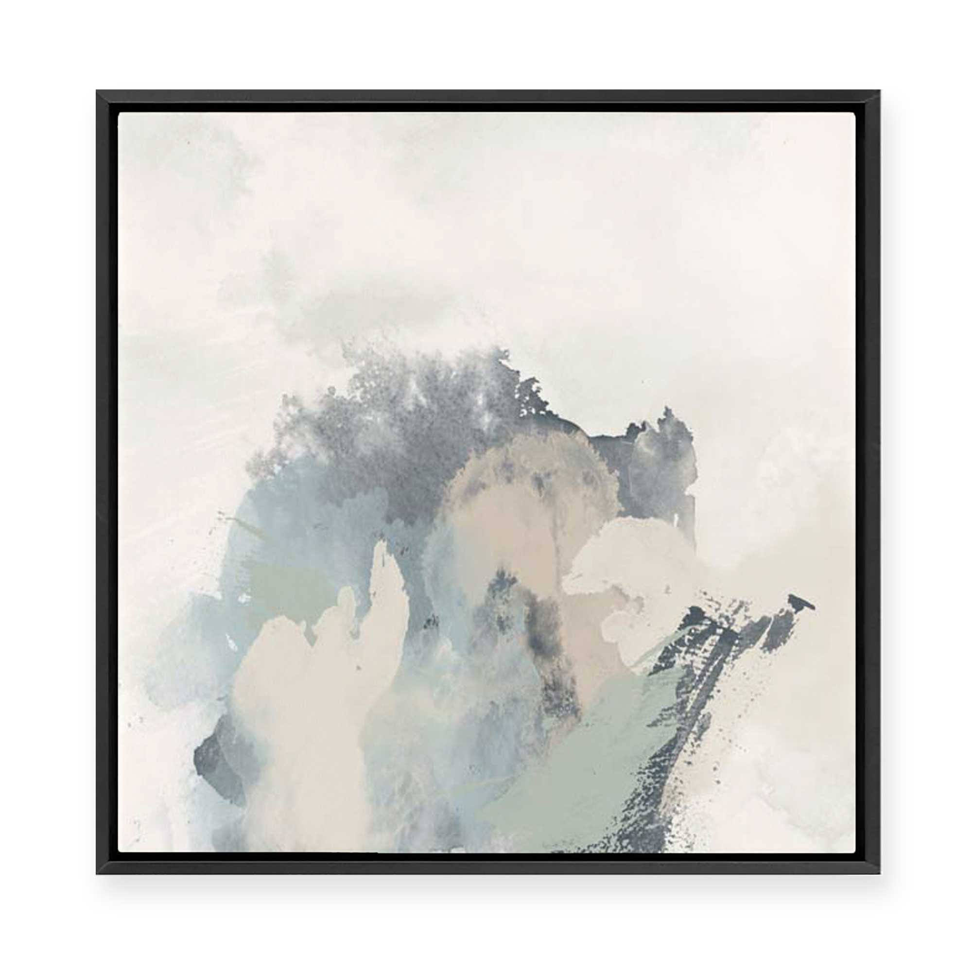 Muted Brushstrokes in Blue II | Framed Canvas