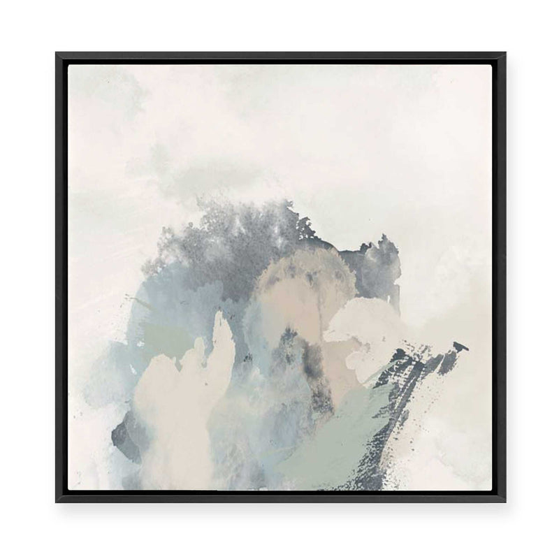 Muted Brushstrokes in Blue II | Framed Canvas