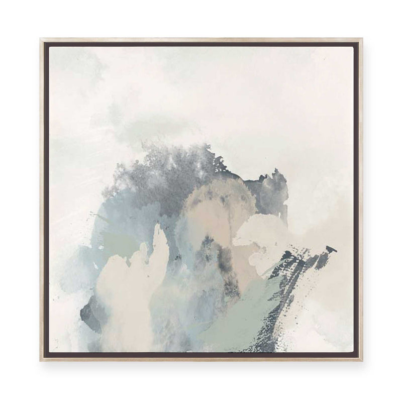 Muted Brushstrokes in Blue II | Framed Canvas
