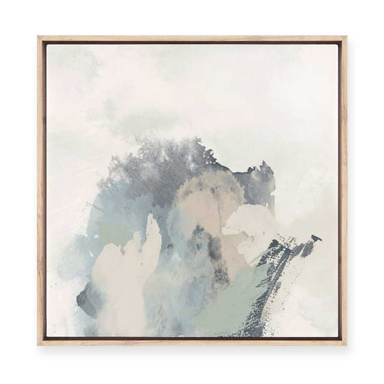 Muted Brushstrokes in Blue II | Framed Canvas