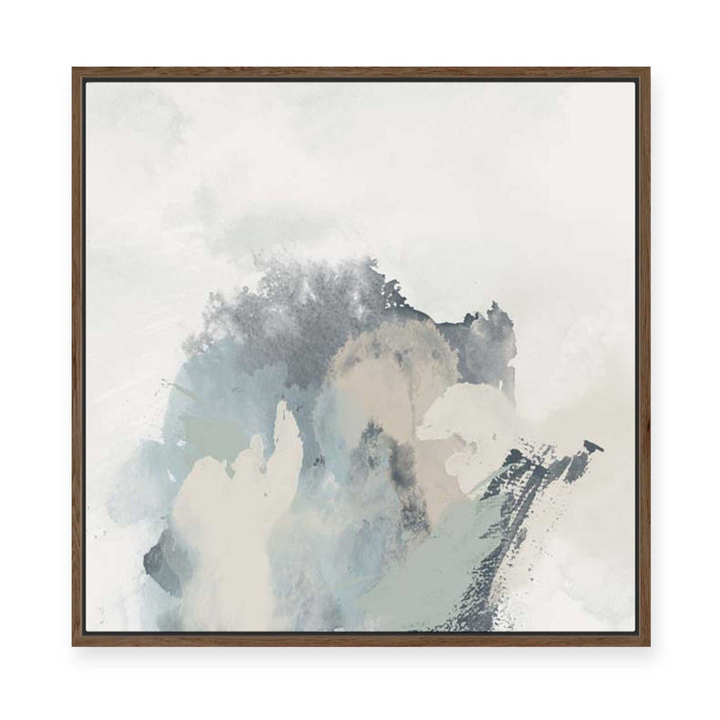 Muted Brushstrokes in Blue II | Framed Canvas