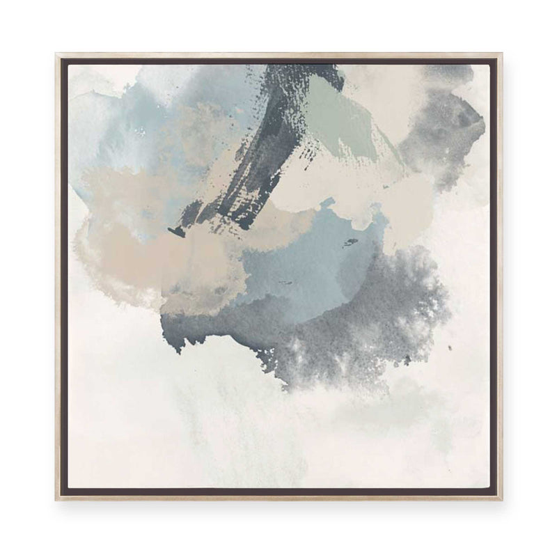 Muted Brushstrokes in Blue I | Framed Canvas