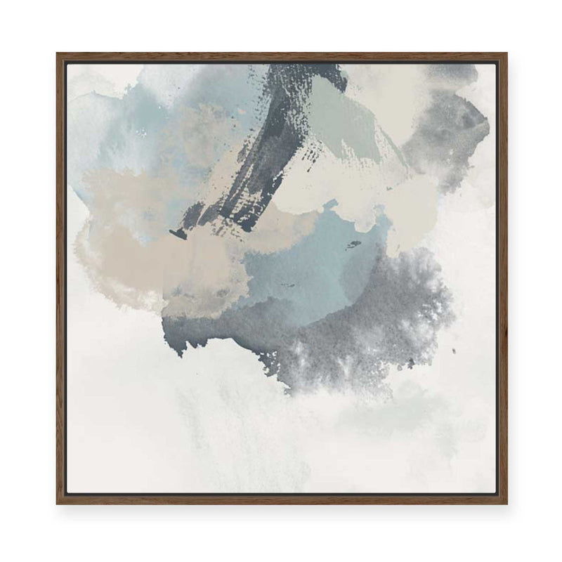 Muted Brushstrokes in Blue I | Framed Canvas