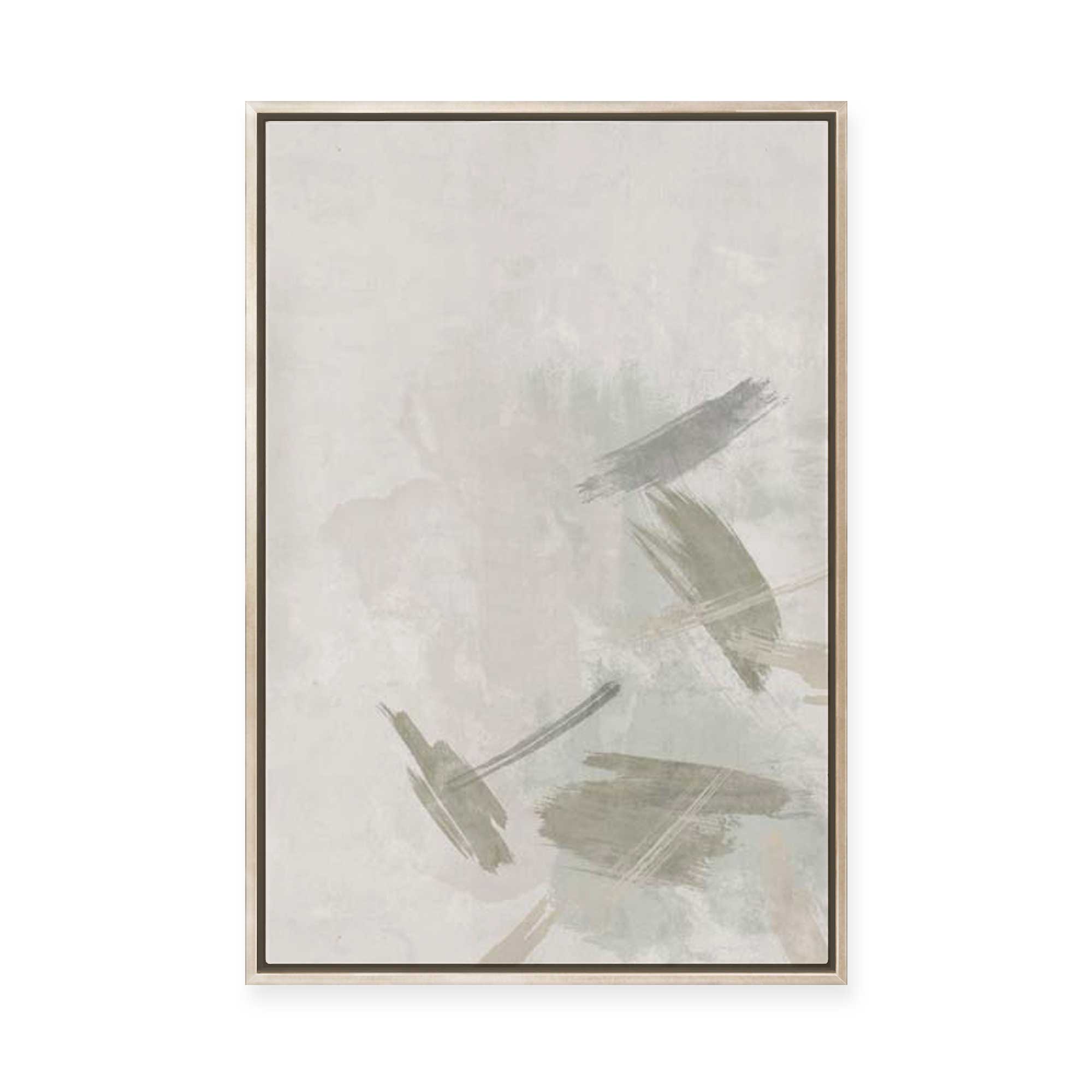 Muted Brushstrokes in Soft Motion I | Framed Canvas