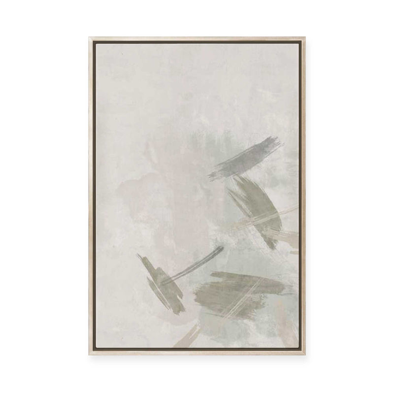 Muted Brushstrokes in Soft Motion I | Framed Canvas