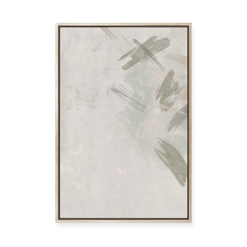 Muted Brushstrokes in Soft Motion II | Framed Canvas