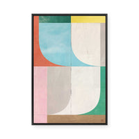 Muted Geometric Shapes I | Framed Canvas