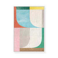 Muted Geometric Shapes I | Framed Canvas