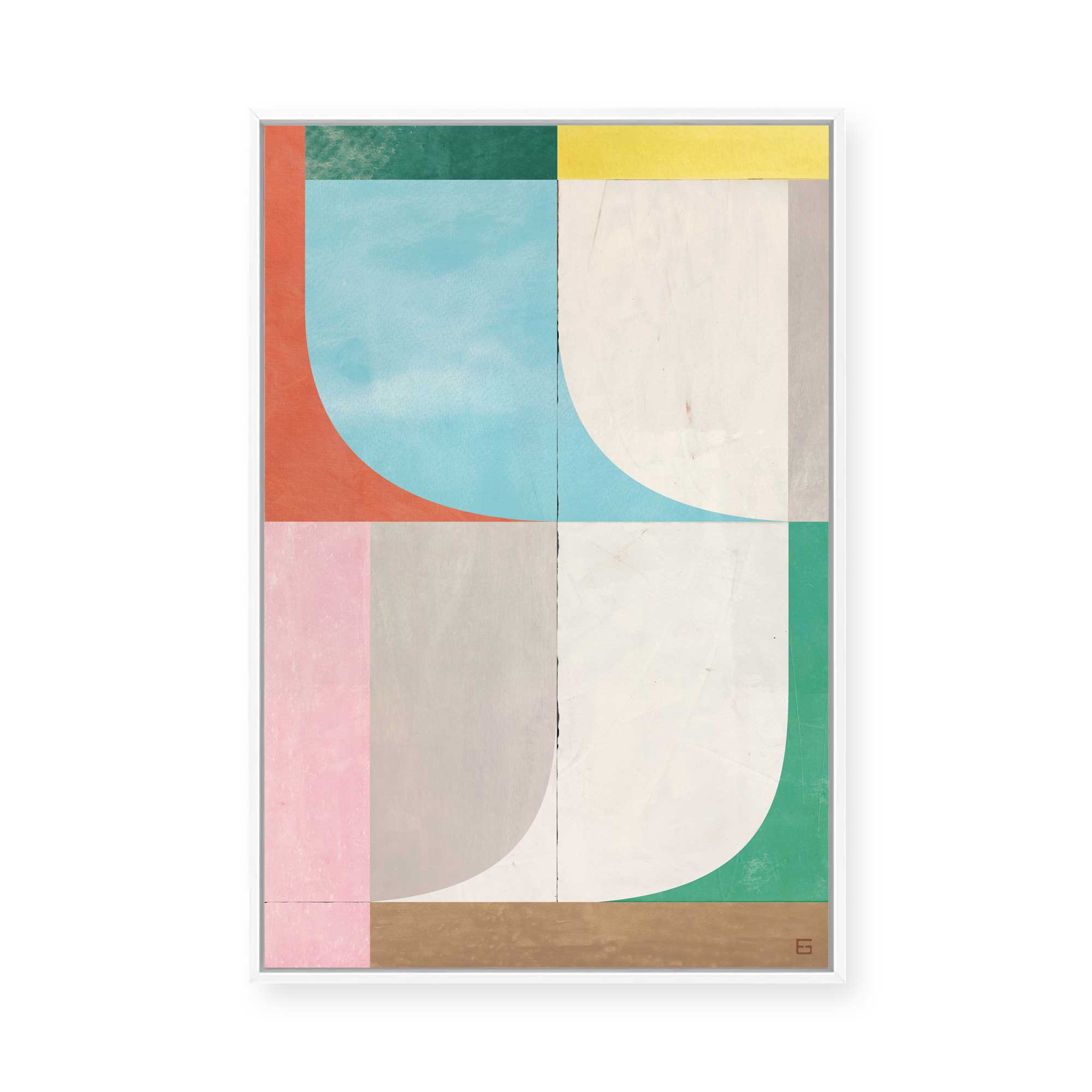 Muted Geometric Shapes I | Framed Canvas