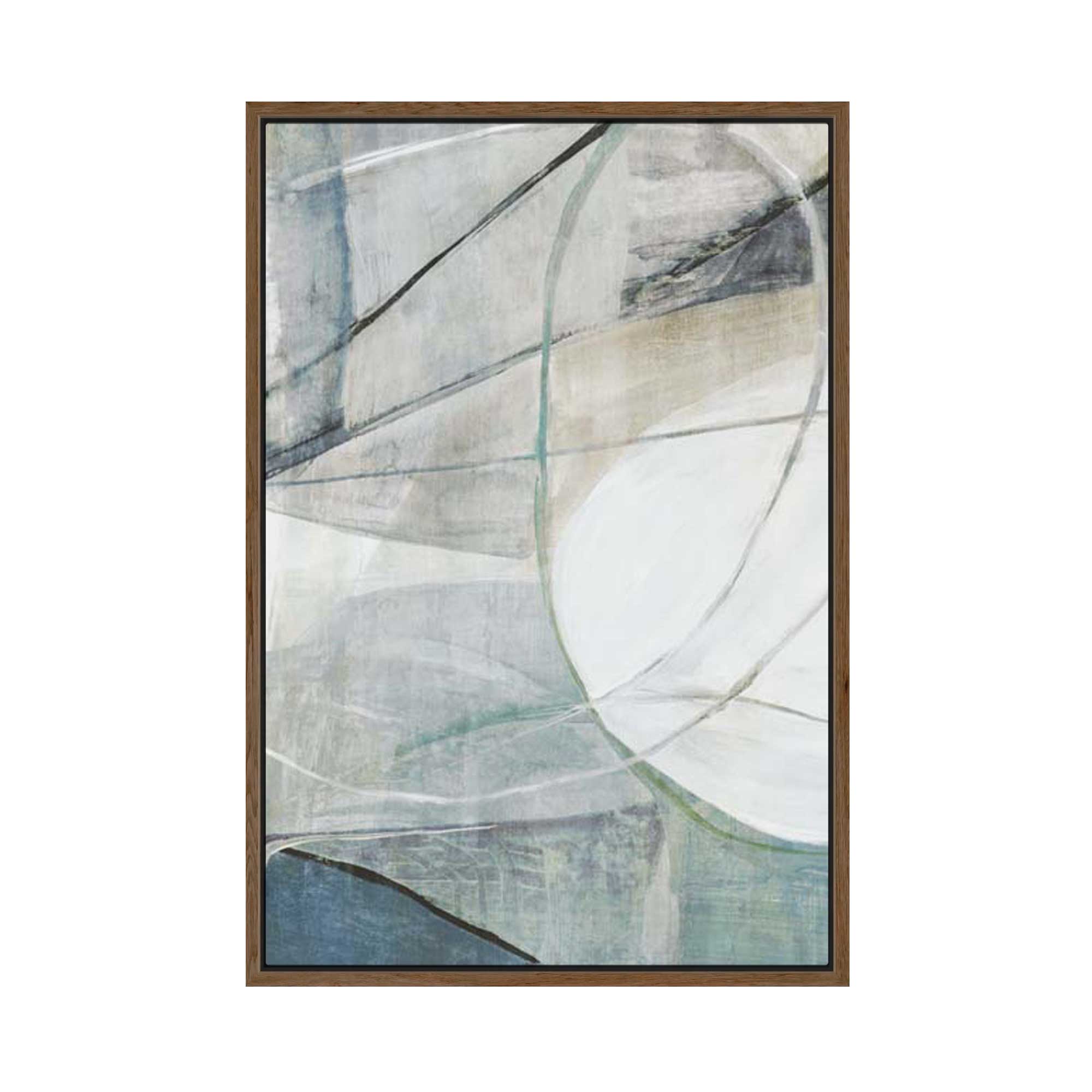 Muted Harmony of Curving Lines | Framed Canvas