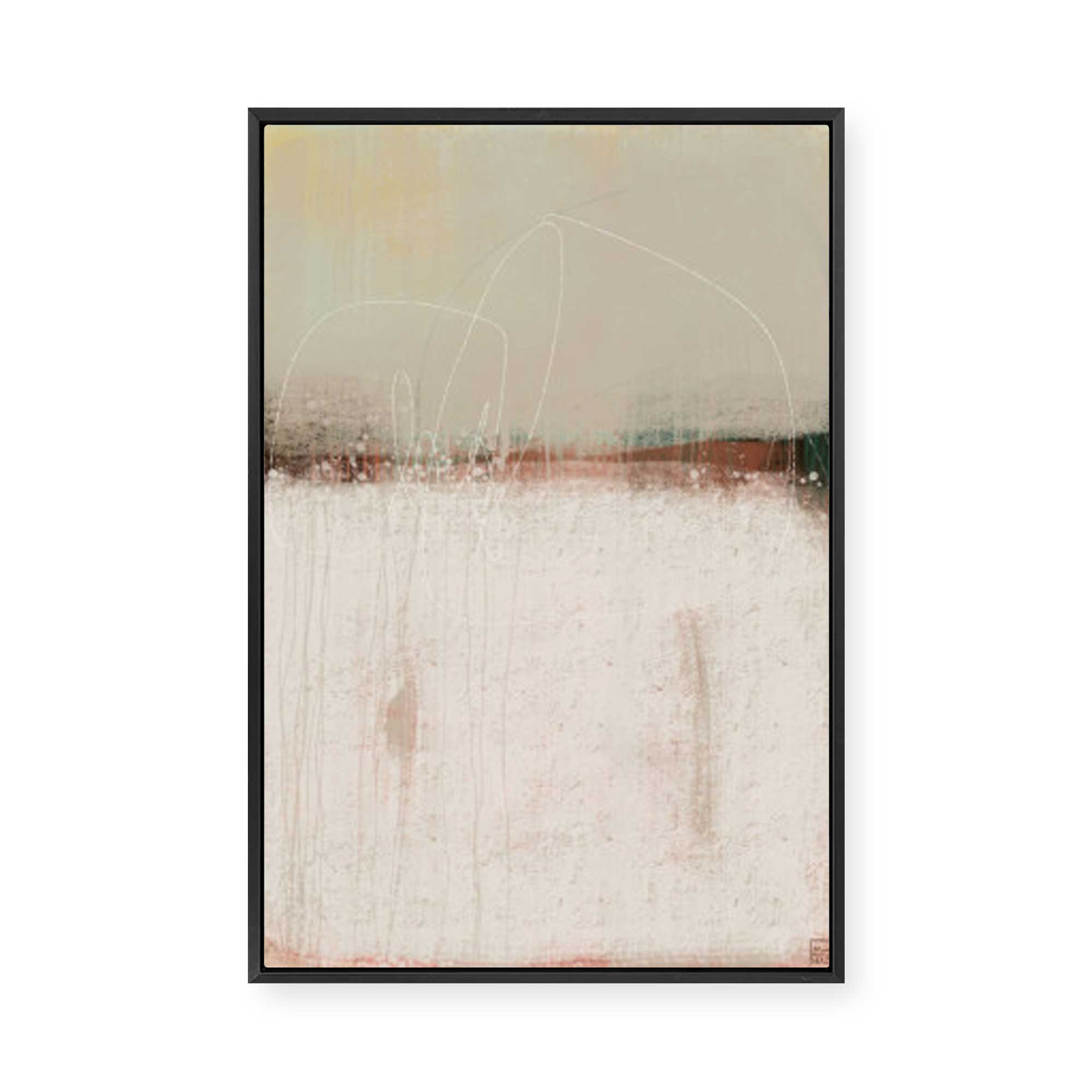 Muted Horizon Abstract | Framed Canvas