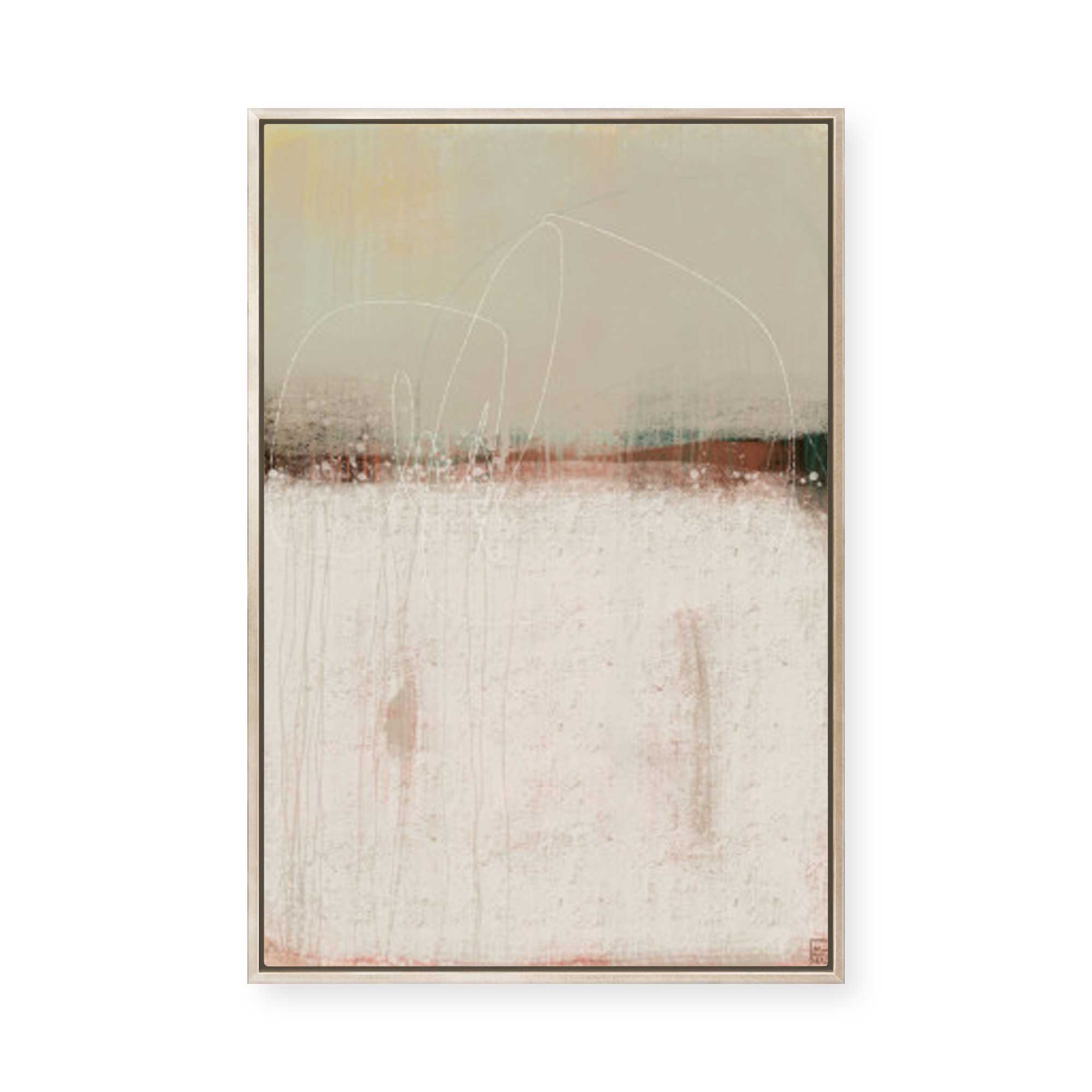 Muted Horizon Abstract | Framed Canvas