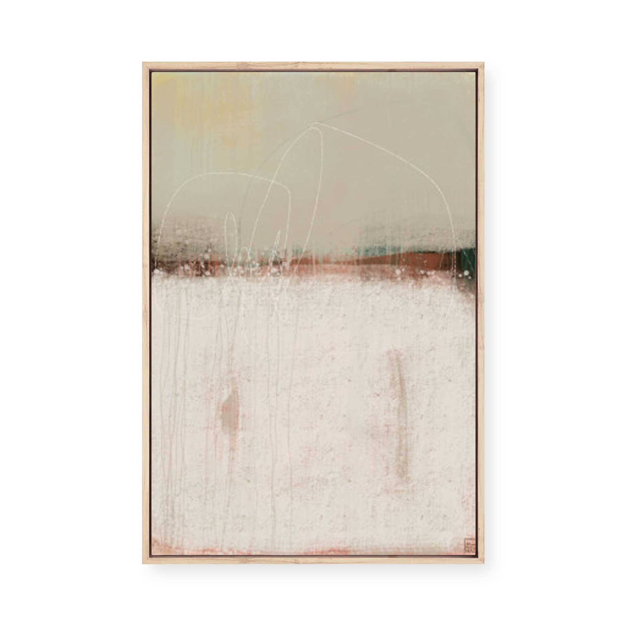 Muted Horizon Abstract | Framed Canvas
