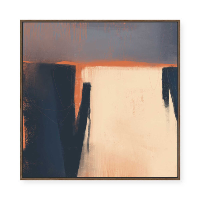Muted Horizon Line II | Framed Canvas