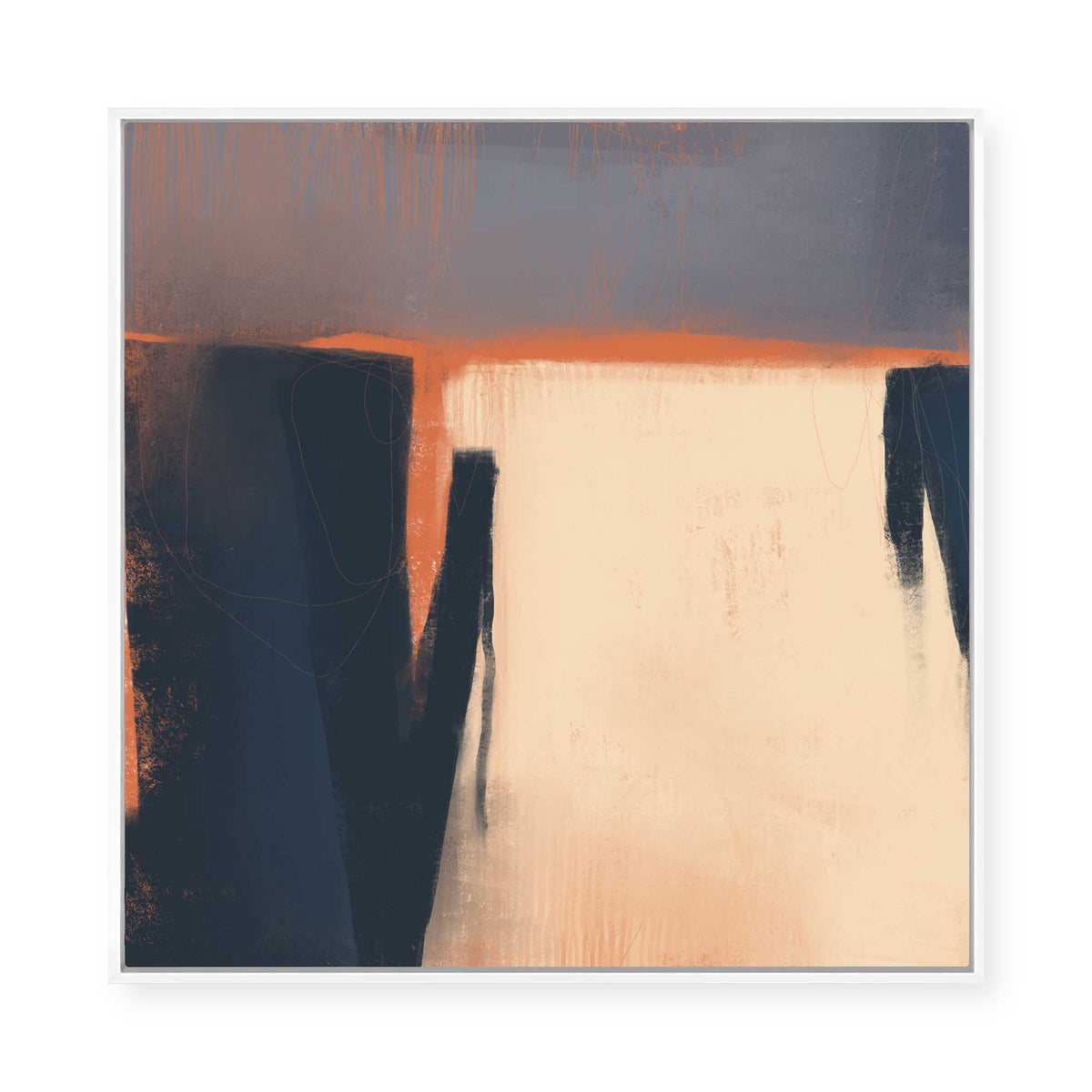 Muted Horizon Line II | Framed Canvas