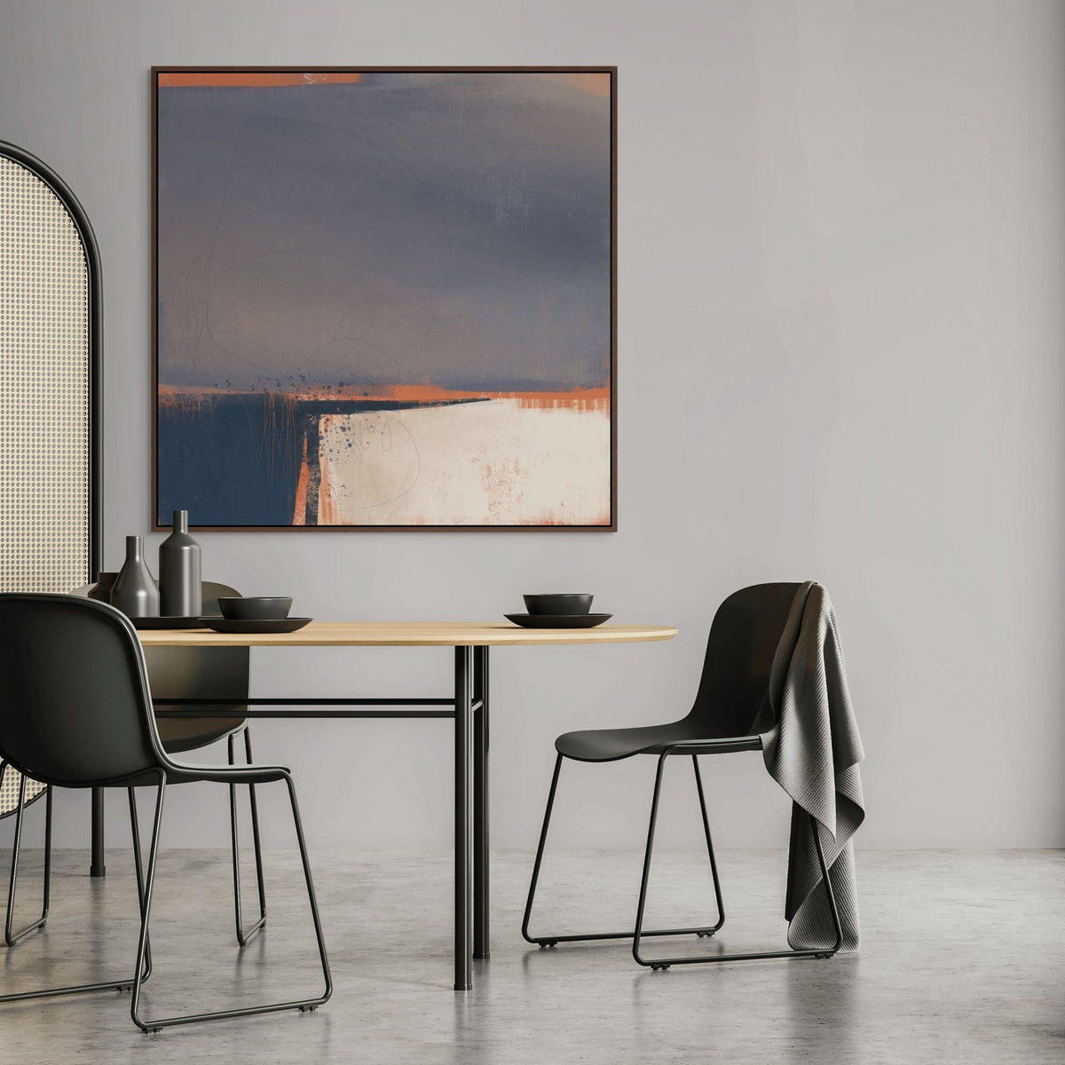 Muted Horizon Line I | Framed Canvas