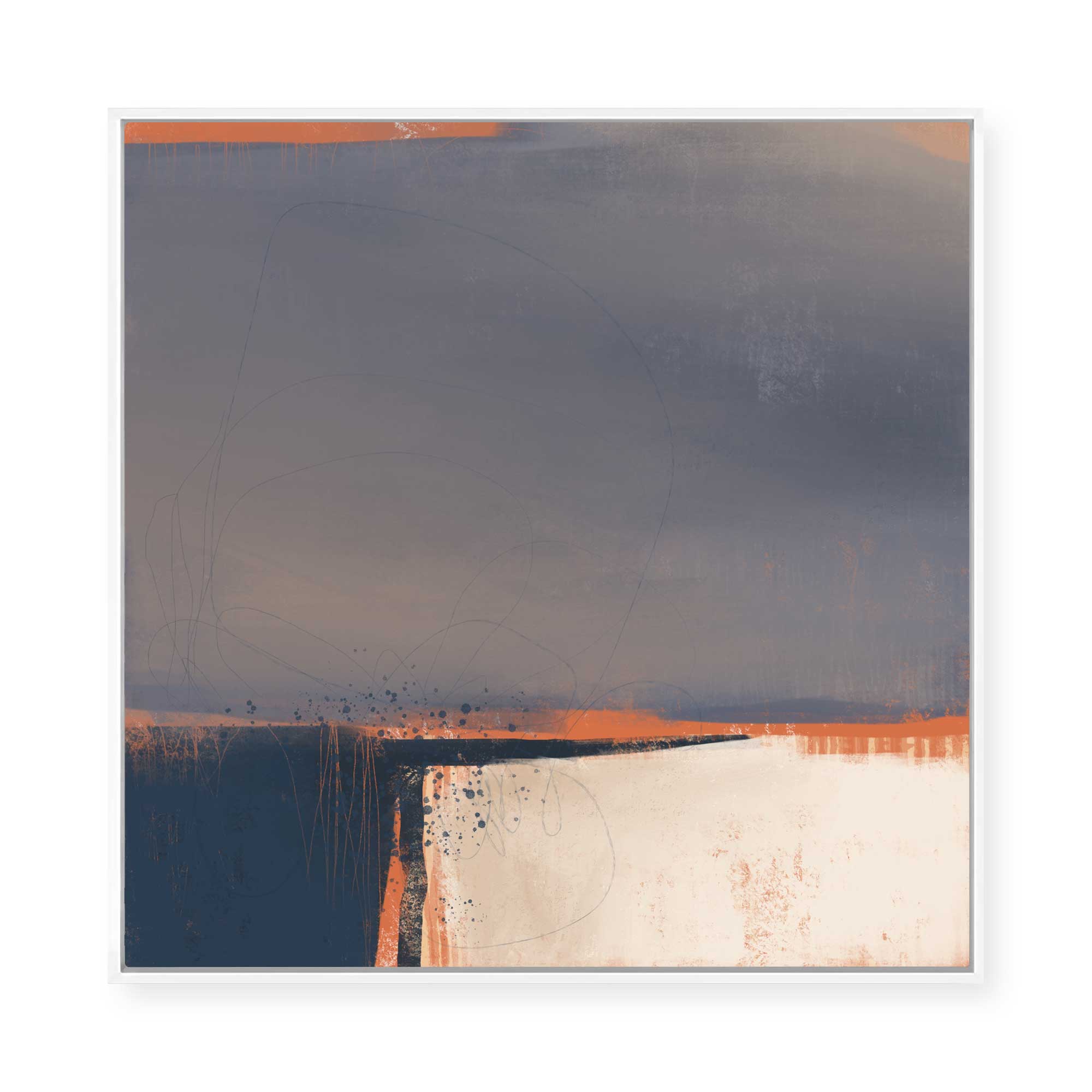 Muted Horizon Line I | Framed Canvas