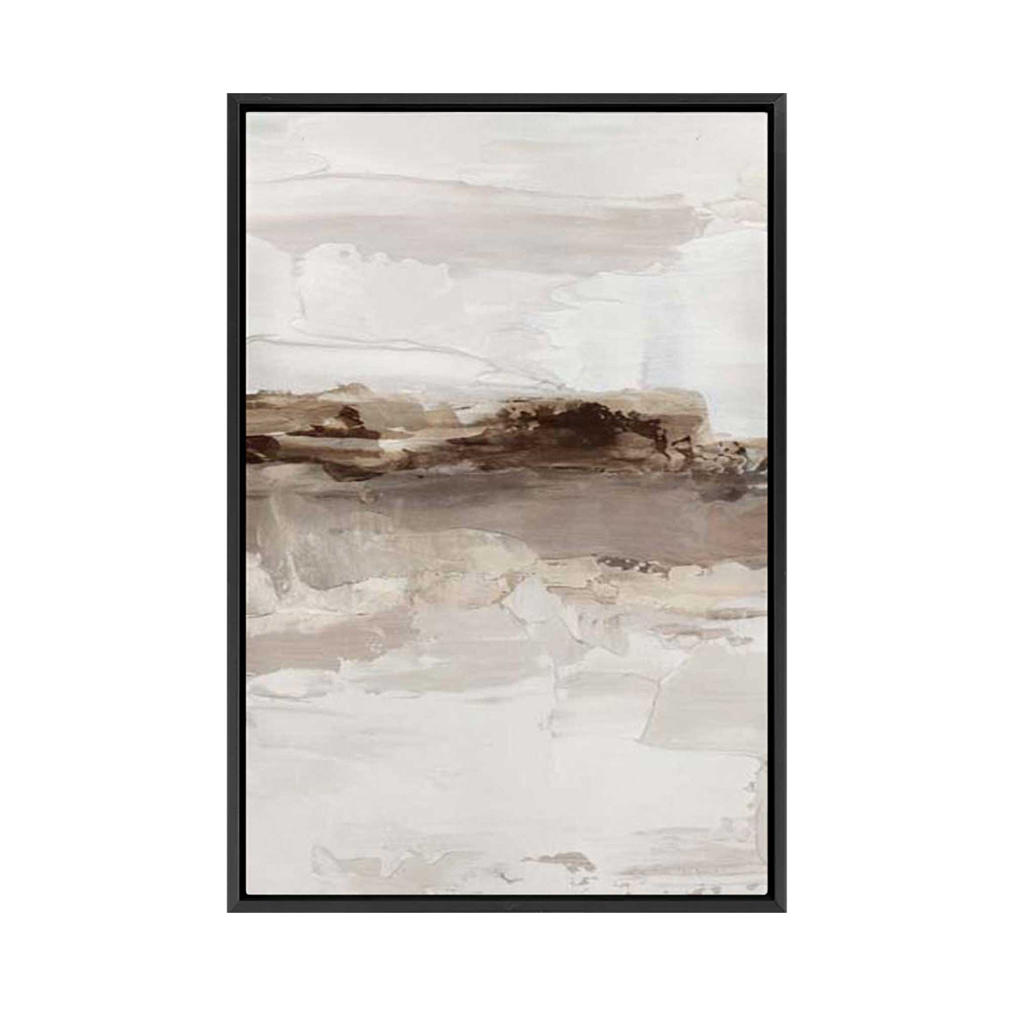 Muted Horizon in Textured Neutrals I | Framed Canvas