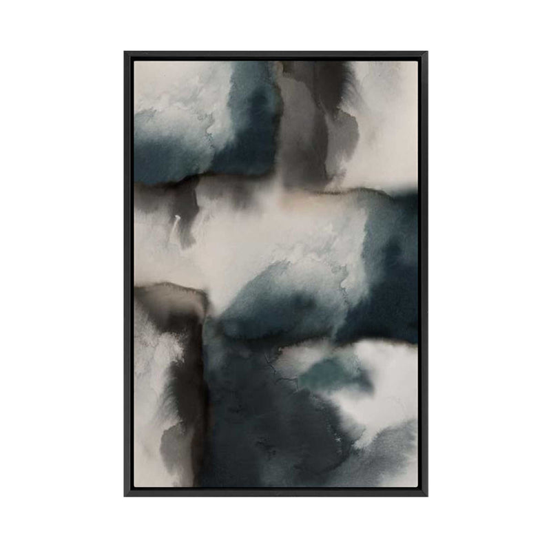 Muted Intersection of Ink and Mist II | Framed Canvas