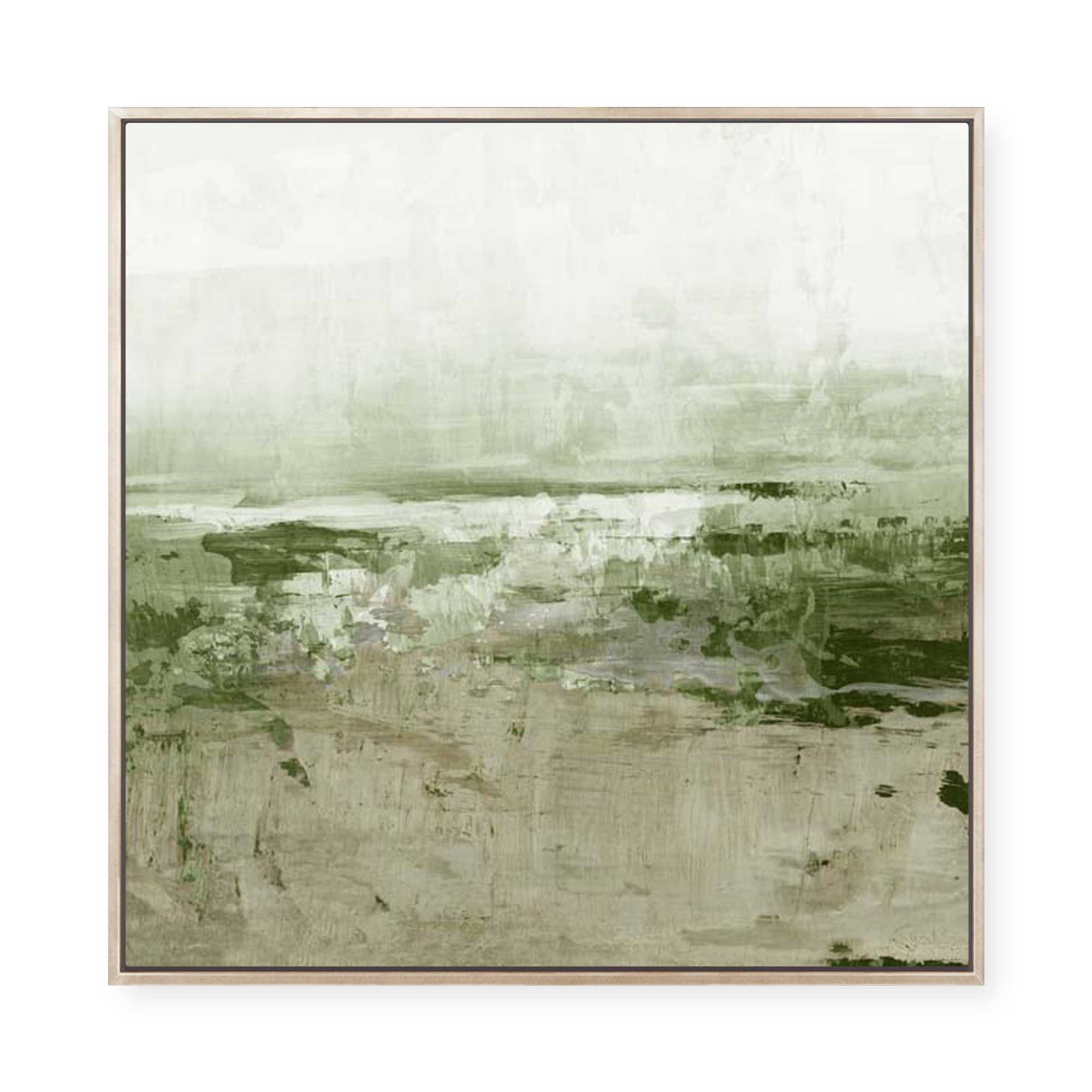 Muted Landscape in Green | Framed Canvas