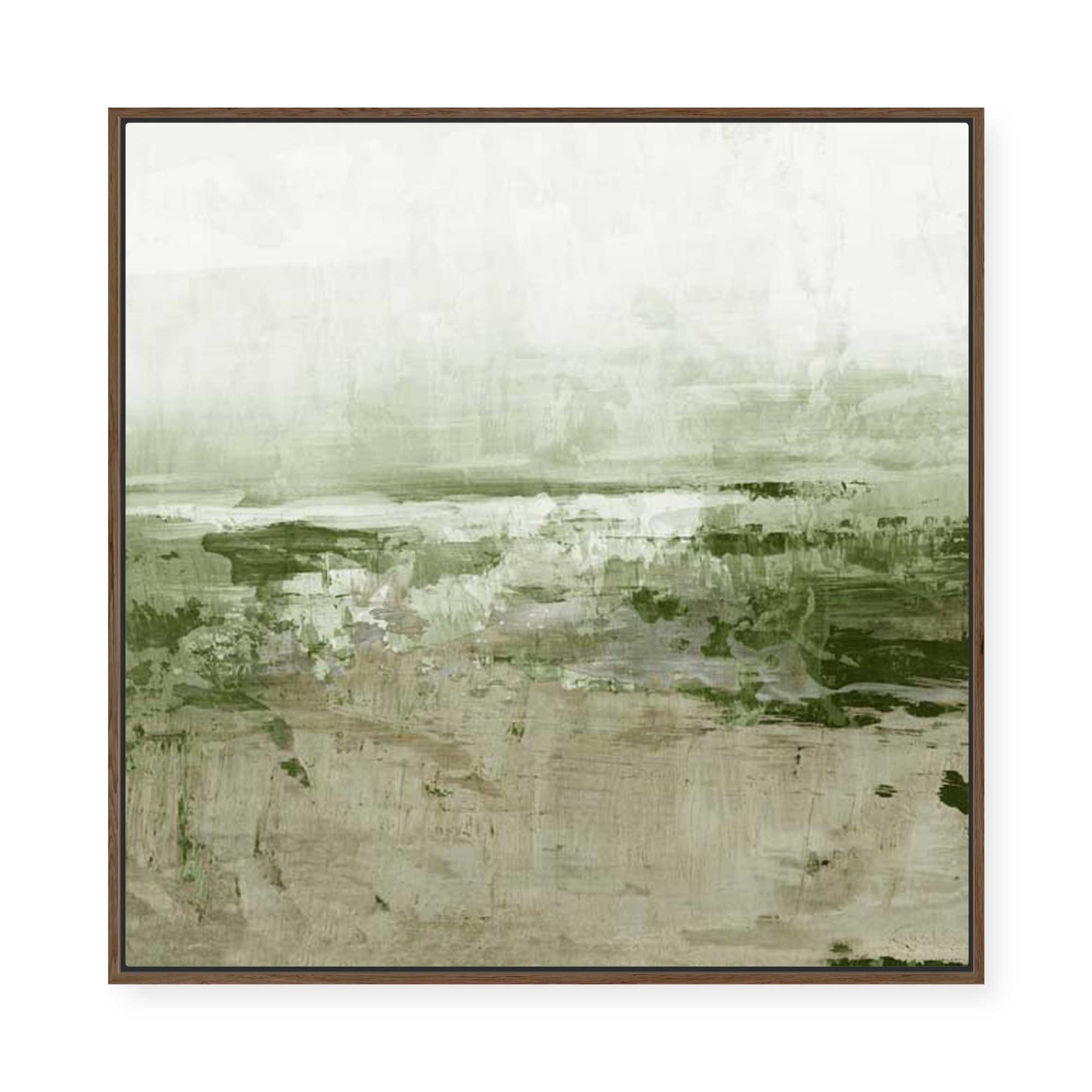 Muted Landscape in Green | Framed Canvas