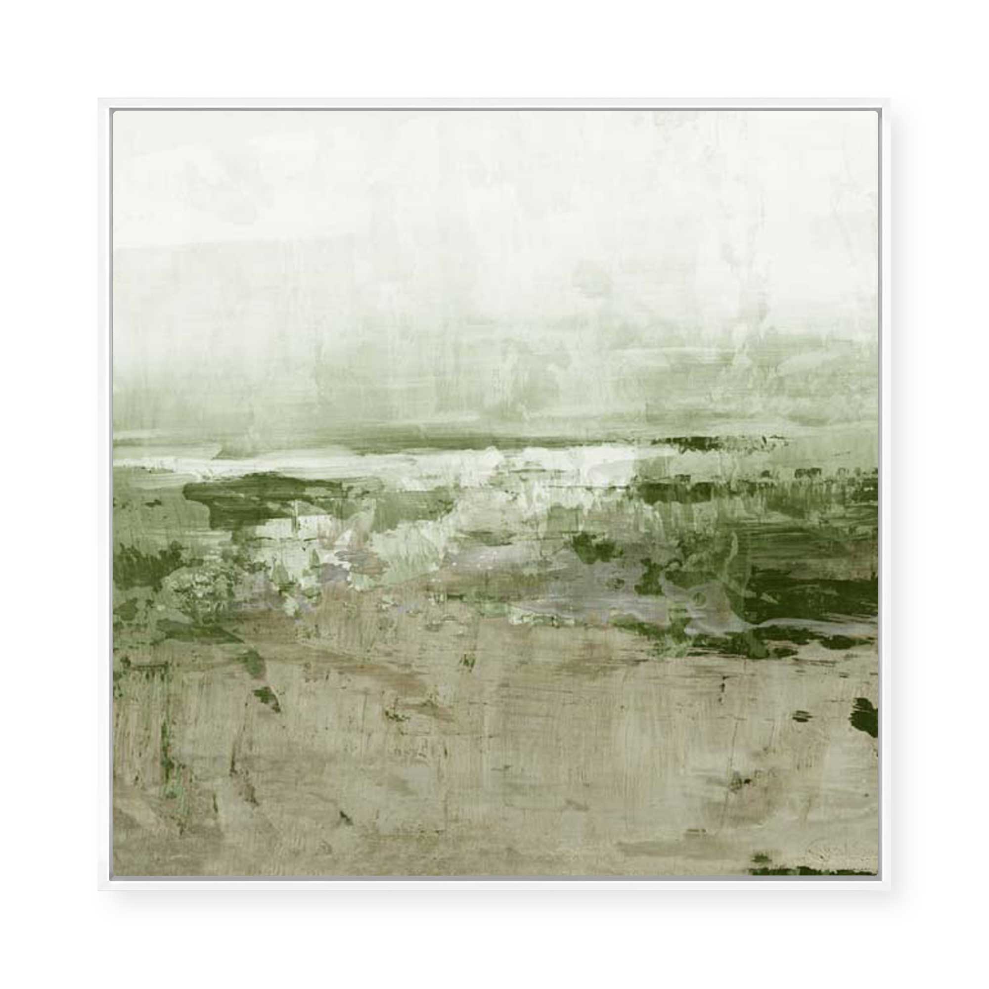 Muted Landscape in Green | Framed Canvas