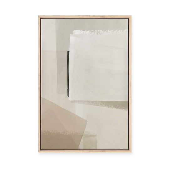 Muted Layers of Geometric Calm | Framed Canvas