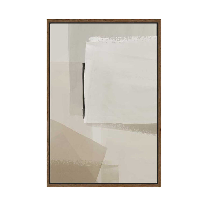 Muted Layers of Geometric Calm | Framed Canvas
