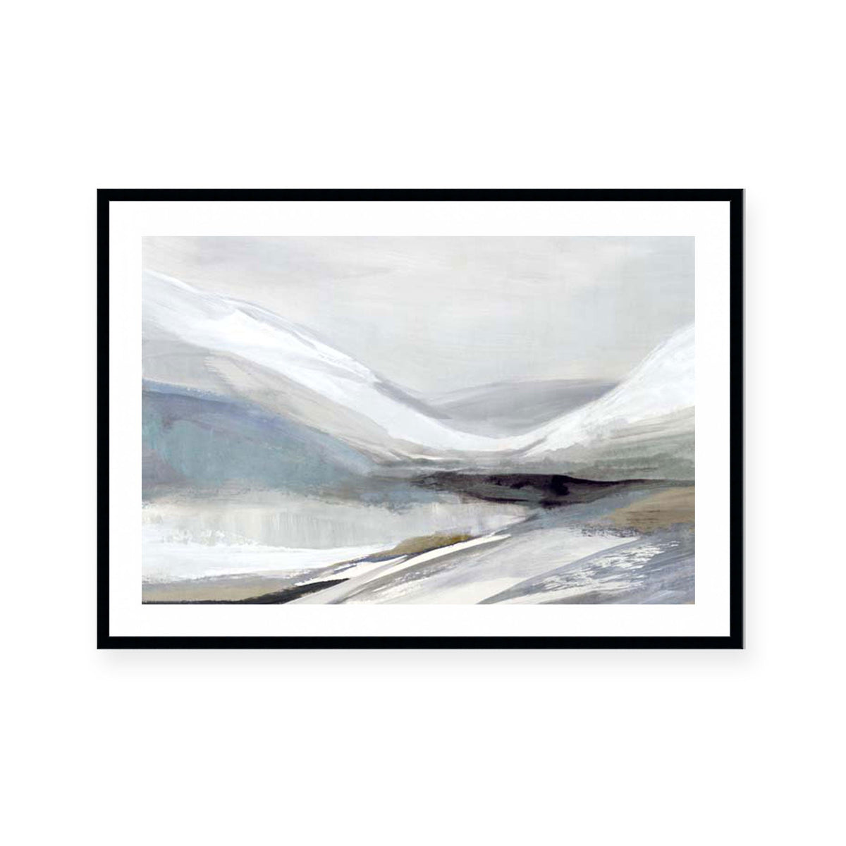 Muted Mountains Over Calm Waters