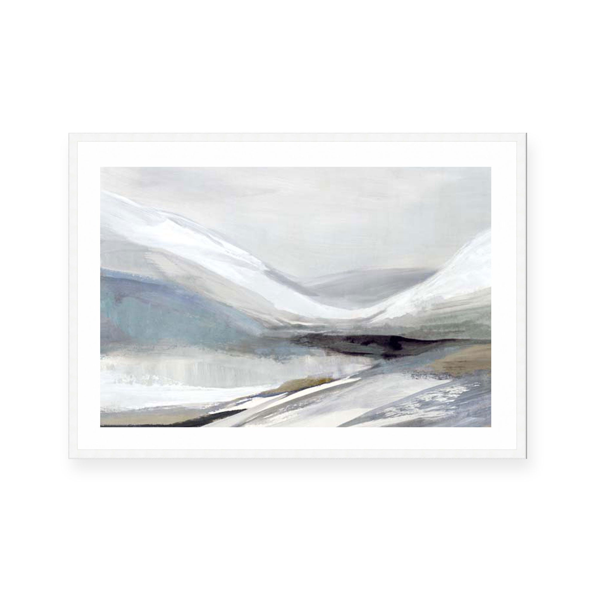Muted Mountains Over Calm Waters