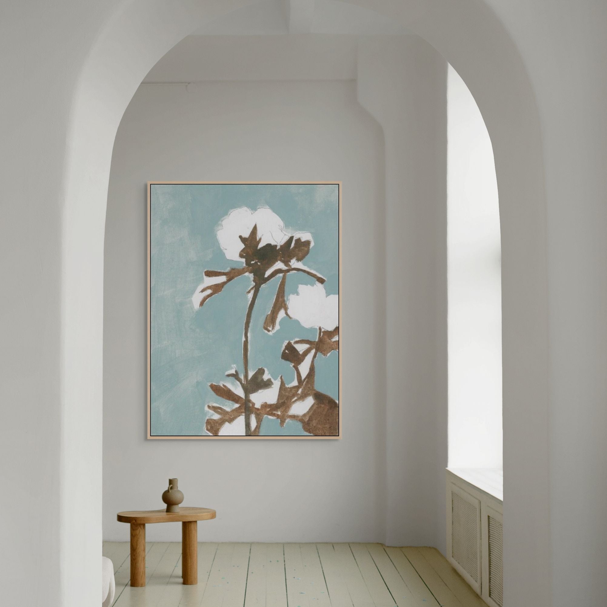 Naïve Floral Silhouette II | Framed Canvas