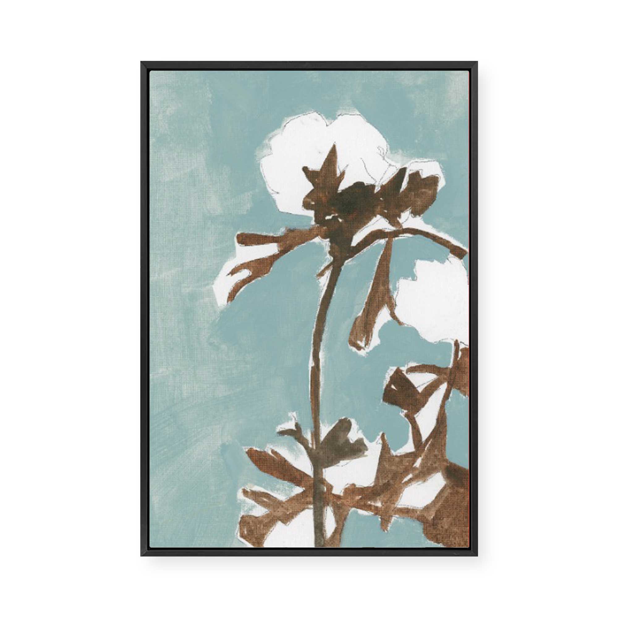 Naïve Floral Silhouette II | Framed Canvas