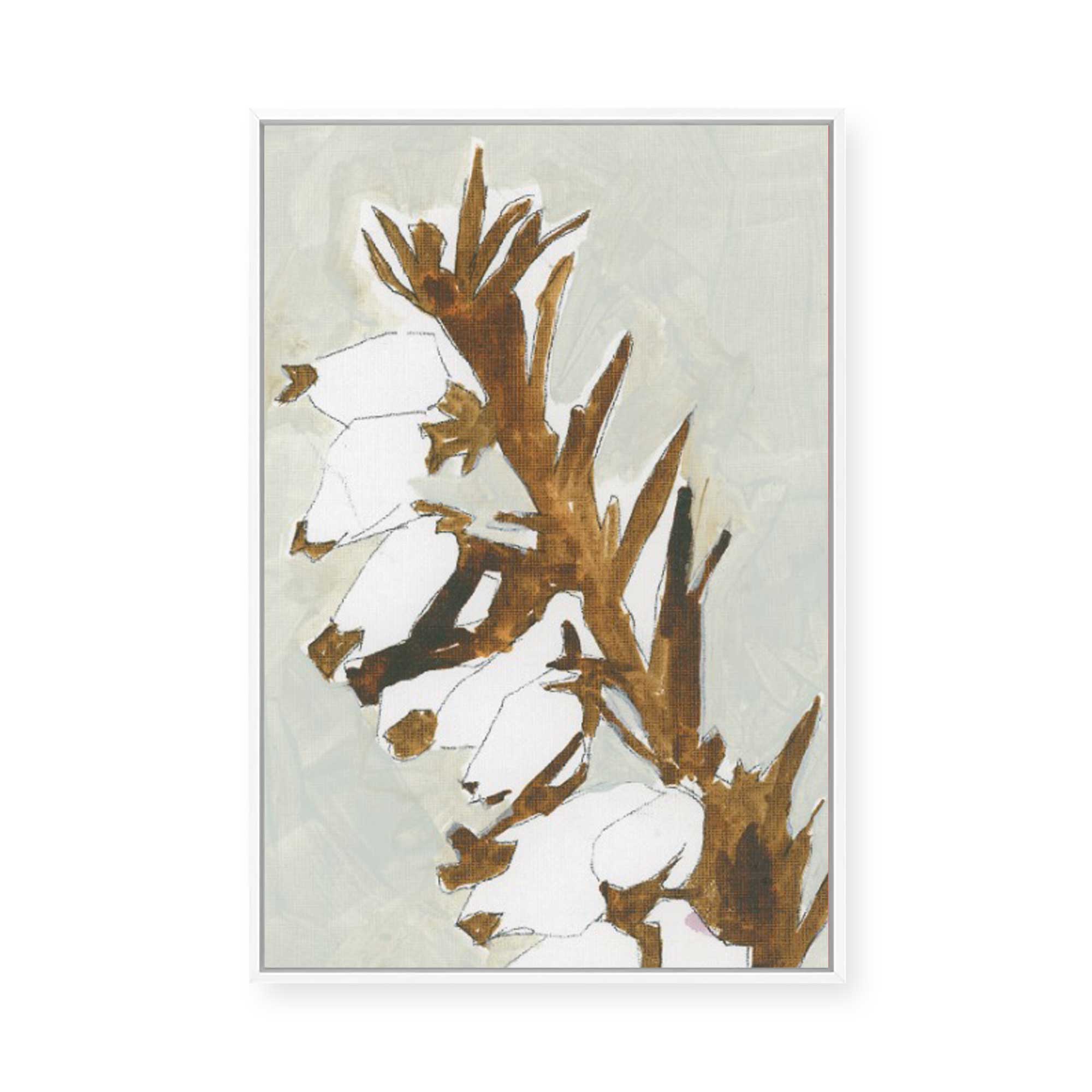 Naïve Floral Silhouette I | Framed Canvas