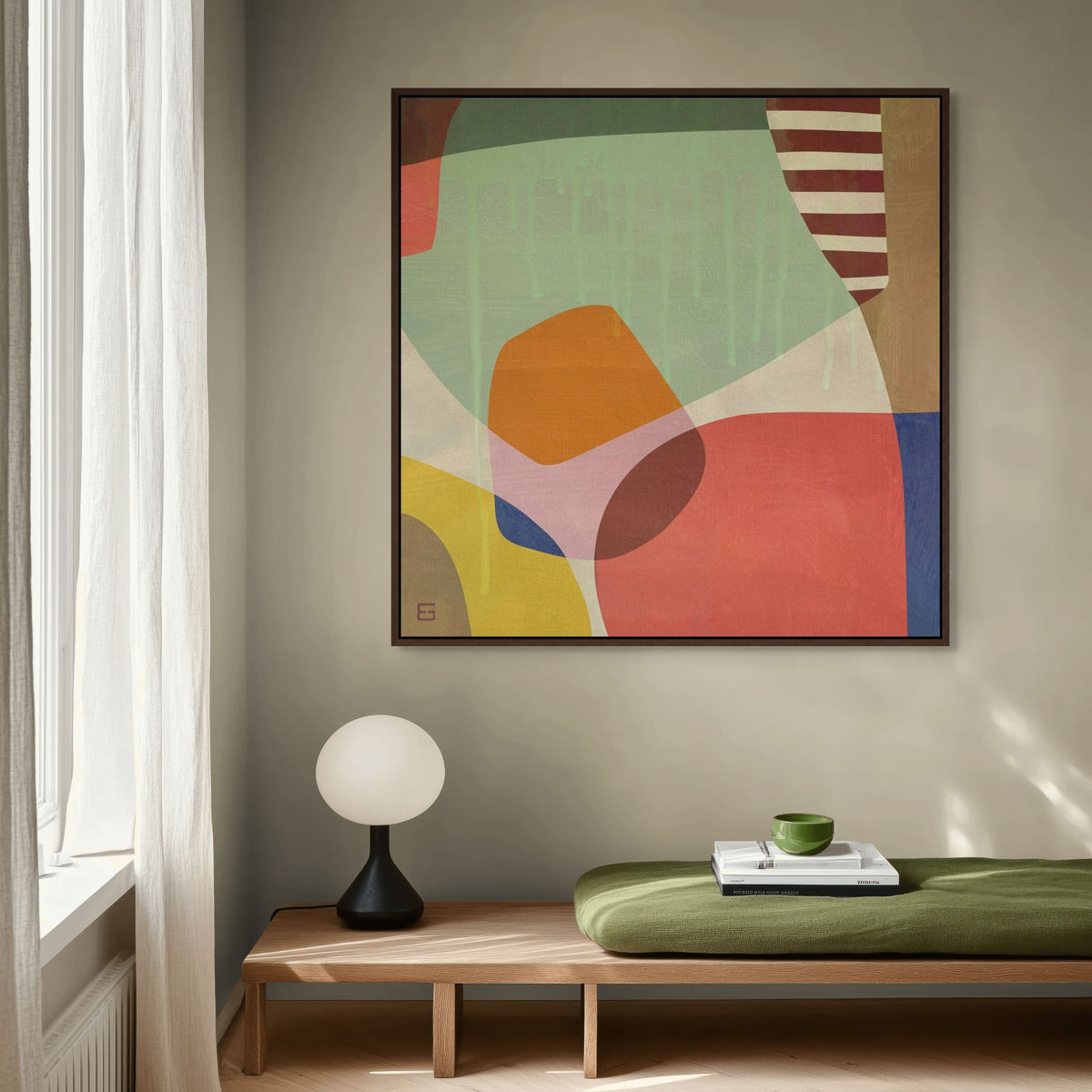 Overlapping Colour Shapes | Framed Canvas