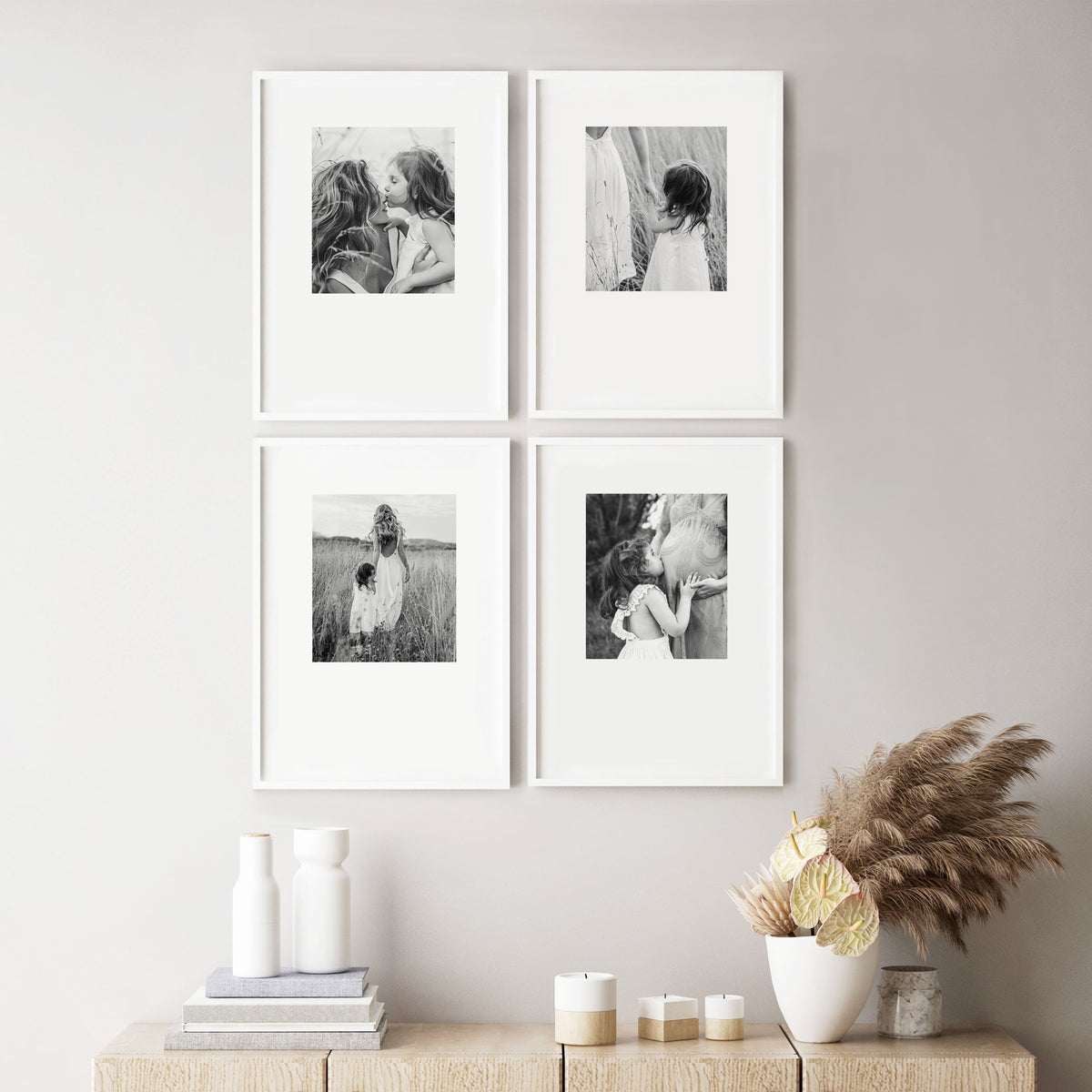 Print & Frame | Gallery Set of 4 | Bottom Heavy Borders