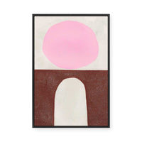 Pink Brown Forms | Framed Canvas