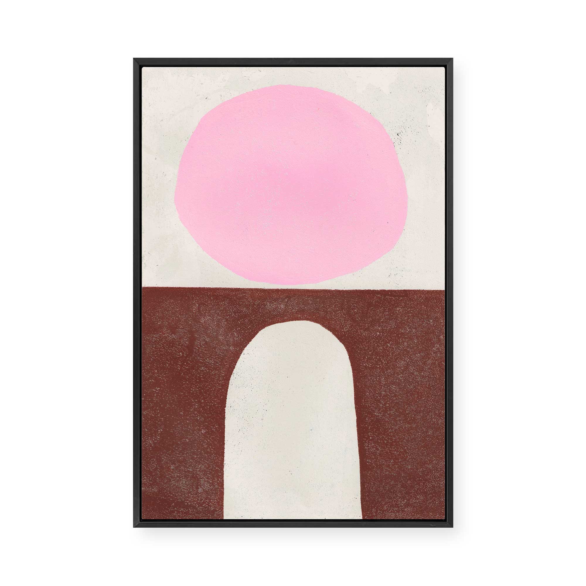Pink Brown Forms | Framed Canvas