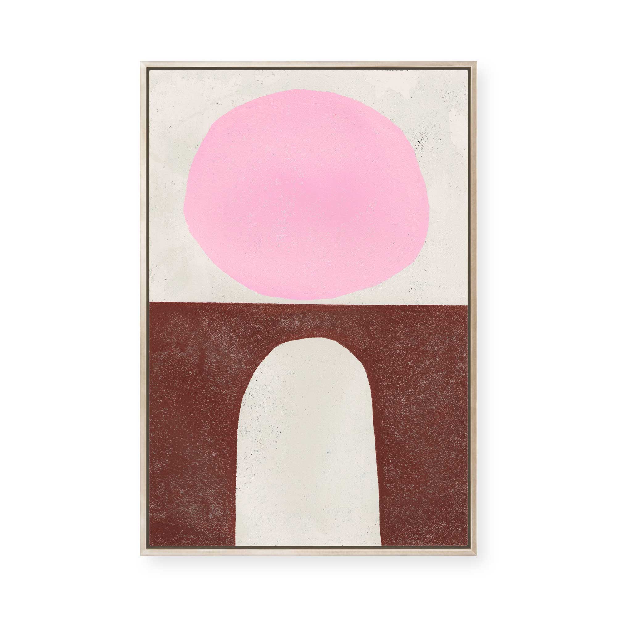 Pink Brown Forms | Framed Canvas