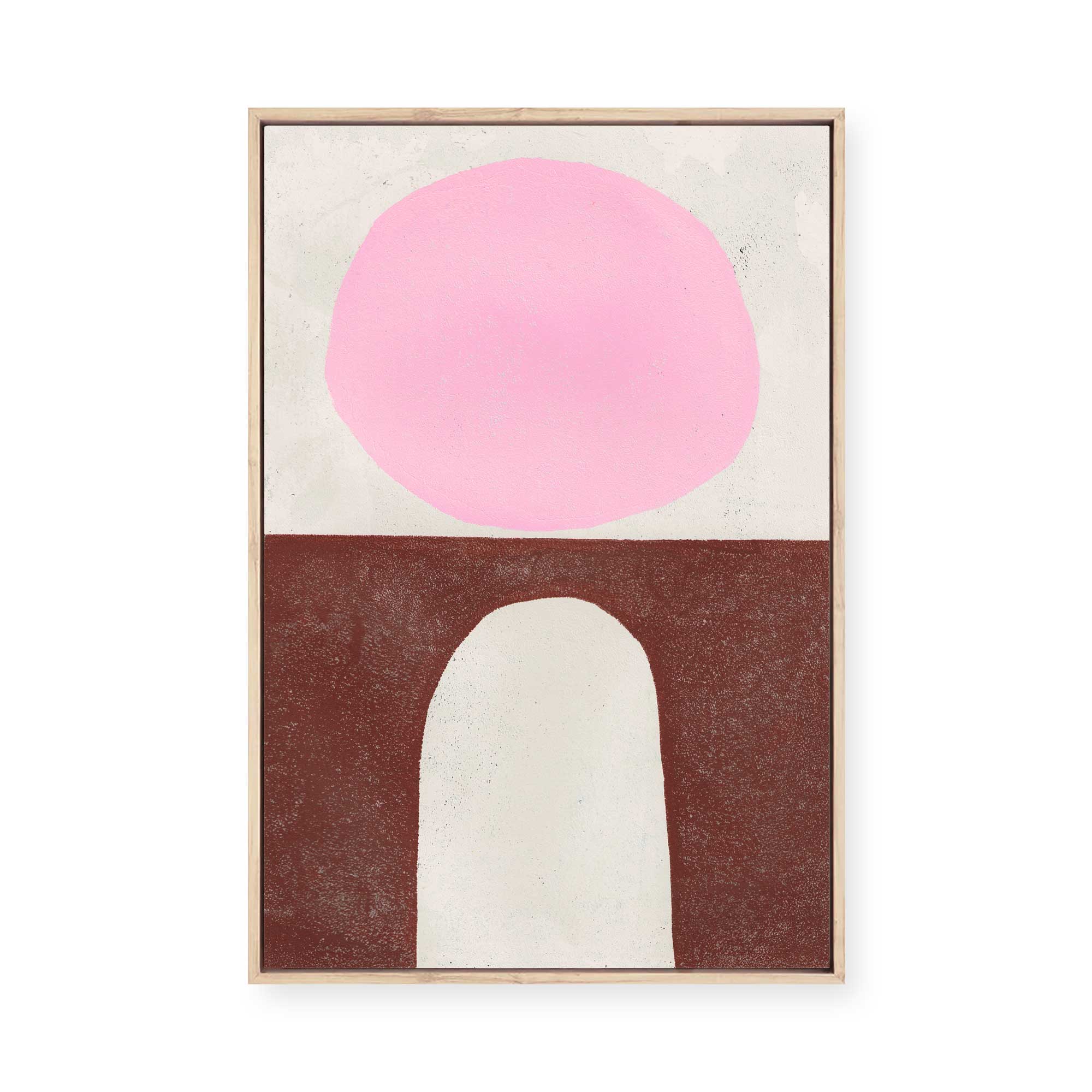 Pink Brown Forms | Framed Canvas
