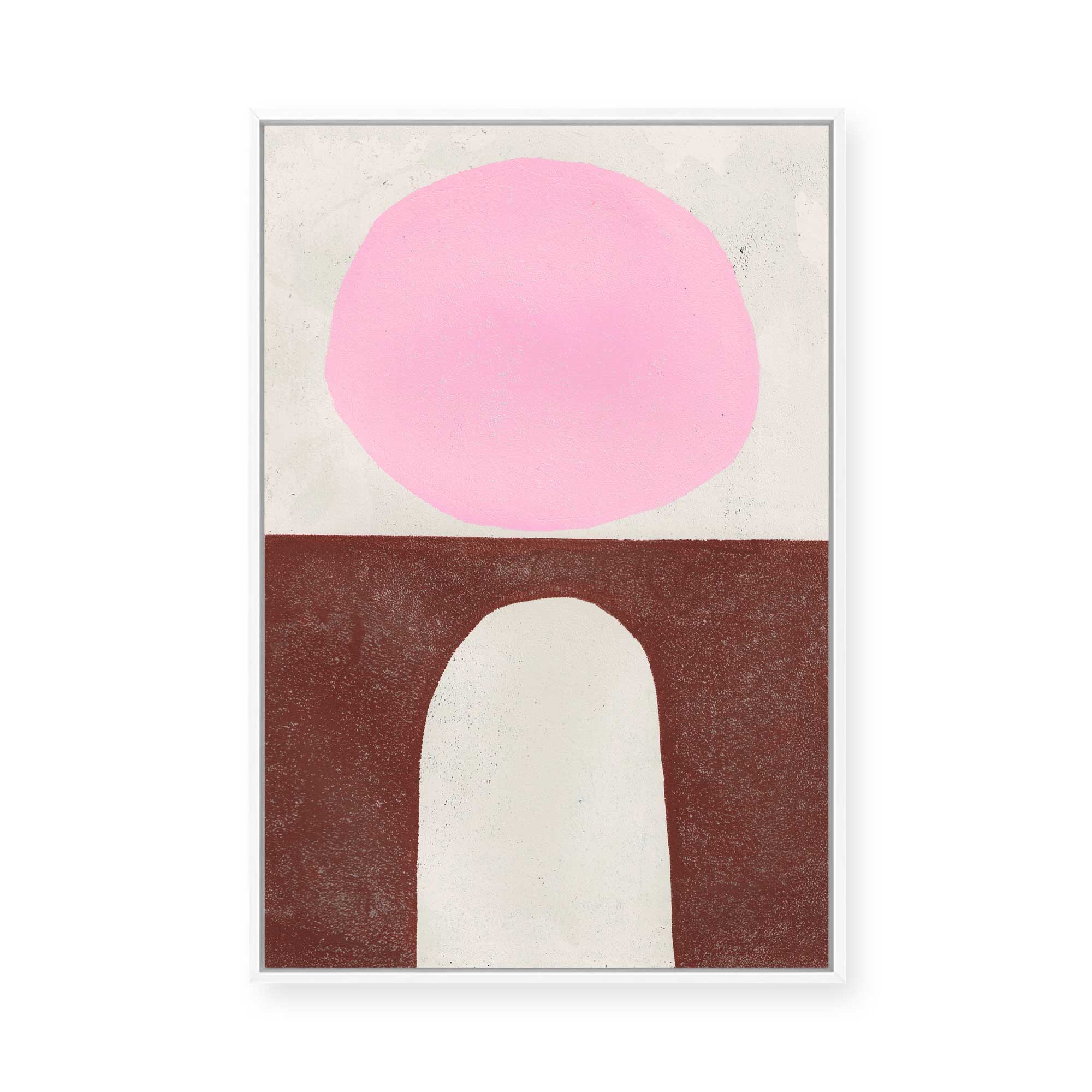 Pink Brown Forms | Framed Canvas